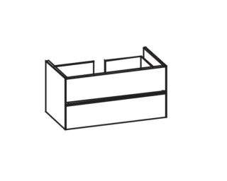 Artiqua 116 Waschtischunterschrank, Anthrazit Glanz, 116-WU2L-AC07-7065-51 116-WU2L-AC07-7065-51