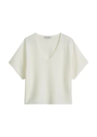 Marc OPolo Casual - Kurzarm-Pullover loose White Cotton - Gr. - XS