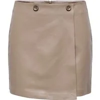 ONLY Lederimitatrock ONLASTRIA FAUX LEATHER SHORT SKIRT OTW mit Knopf Details, softes Lederimitat