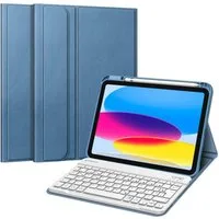 Fintie Tablet-Hülle für iPad 11. Generation 11" 2025(A16), iPad 10. Generation 2022 10.9", Case mit Pencil Halter, magnetisch Abnehmbarer Tastatur(QWERTZ Layout)