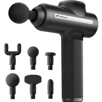 MERACH Massagegerät kraftvolle Massagepistole mit 6 Aufsätzen, 5 Stufen, Komplettes Muskelentspannungs-Set für Tiefengewebsmassage, 4h Akkulaufzeit, Bürstenloser Motor, 10mm Amplitude, Auto-Stopp, Massage-Gun für Körper, Rücken & Schulter, Geschenke 
