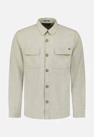 No Excess - Zweifarbiges Leinenhemd beige - Gr. - M