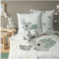 MTOnlinehandel Kinderbettwäsche Koala 135x200 + 80x80 cm, 100 % Baumwolle, Renforcé, 2 teilig, hochwertige Bettwäsche für Mädchen und Jungen
