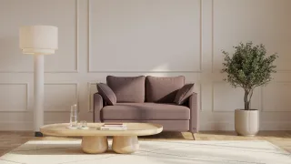 BRUNO Schlafsofa 120cm in Braun | Flow | stabiles Massivholz & Boxspringkomfort