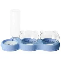 NUXIE Dog Napf Dreifacher Katzennapf mit Wasserspender 3-in-1 Futterstation, 3-in-1-Futternapf mit Wasserspender für frisches Wasser jederzeit