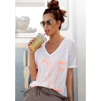 Vivance V-Shirt mit Neonprint, T-Shirt, Strandshirt in lockerer Passform