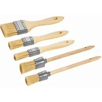 ARLI Pinsel Set mit Flachpinsel und Ringpinsel für Malerarbeiten, (5 St), Flach Rund / Ring Pinseln