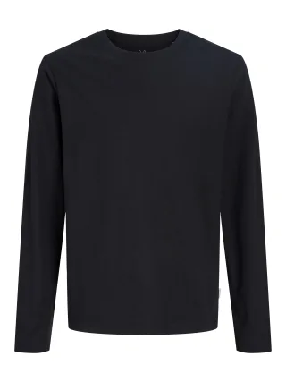 JACK&JONES - JJEORGANIC RLX TEE LS O-NECK NOOS JNR Schwarz - Gr. - 140