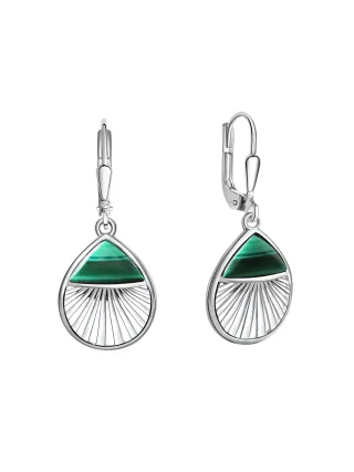 Zeeme Gemstones Ohrhänger 925/- Sterling Silber rhodiniert Malachit