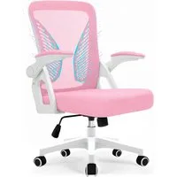 Milacyee Bürostuhl Ergonomischer Bürostuhl mit 90° klappbaren, gepolsterten Armlehnen (Höhenverstellbarer Atmungsaktiv Chefsessel mit geräuscharmen Rollen,Drehstuhl mit dynamische Rückenstütze), Platzsparend, Atmungsaktives Mesh, 150 kg Belastbarkeit
