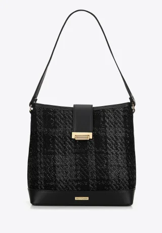 Wittchen Damen-Tasche aus Bouclé-Stoff, Schwarz, Polyester