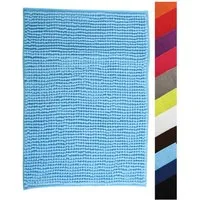 MSV Badematte CHENILLE, Höhe 12 mm, Badteppich, 100% Polyester Microfaser, Anti-Rutsch Beschichtung, mit praktischer Schlaufe zum Aufhängen, Waschbar 30°, Flauschig weich und warm, in 3 Größen erhältlich: 40 x 60, 50 x 80 und 60 x 90, viele angesagte