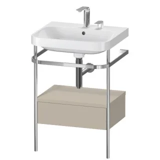 Duravit Happy D.2 Plus c-shaped Set mit Metallkonsole und Schubkasten Taupe Seidenmatt 575x490x850 m HP4840E6060