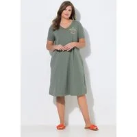 Laurasøn Jerseykleid Shirt-Kleid 1/2 Arm V-Ausschnitt OEKO-TEX