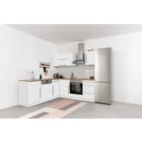 KOCHSTATION Winkelküche KS-Samos, Stellbreite 220x220 cm, wahlweise mit E-Geräten, mit Arbeitsplatte