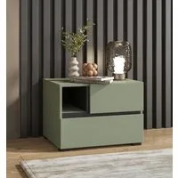 OTTO home Nachtkommode Cross, moderner griffloser Nachtschrank, Nachttisch, Nachtkonsole mit 2 Schubladen