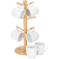 Cheffinger Küchenorganizer-Set Küchenständer aus Bambus, Tassenhalter & Brezelbaum, (1-tlg)