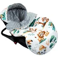 BabyLux Fußsack Sommerfußsack 90cm für Babyschale, Kinderwagen & Buggy Frühling Herbst, 148. Grau + Dschungel Fußsack