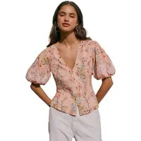 Friends Like These Kurzarmbluse Friends Like These Kurzarm-Bluse mit Spitzenbesatz (1-tlg)