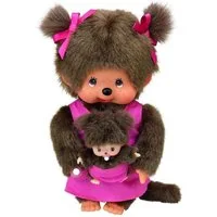 Monchhichi Plüschfigur Mutter mit Kind pink 20 cm Monchhichi Puppe Mädchen Mama & Baby