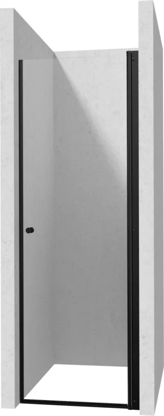Neuesbad SWING Dusche DOOR Schwarz 90CM mit Weissglas NB1DEKTSWN41P1