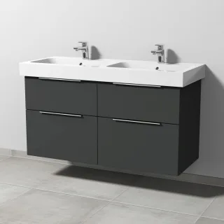 Sanipa 3way Waschtischunterbau zu Geberit iCon Waschtisch mit 4 Auszügen, Graphit-Matt UP6561B