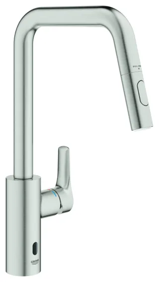 GROHE Hybrid-Spültischbatterie Eurosmart, 1012350 man./IR azb. Spülbr. supersteel, 101235DC00 101235DC00