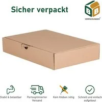 BB-Verpackungen Versandkarton Maxibriefkarton DIN A4, 350 mm x 250 mm x 50 mm, 25 Stück