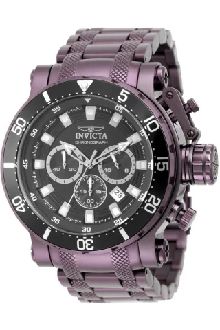 Invicta Coalition Forces 50763 Herrenuhr - Quarzwerk - Edelstahl mit schwarzem Zifferblatt - 52 mm