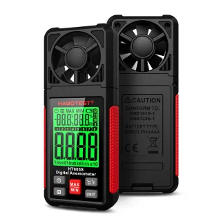 HABOTEST HT605 HT605S Digital Anemometer Wind Speed Temperature Humidity Meter Backlight Data Hold MAX/MIN