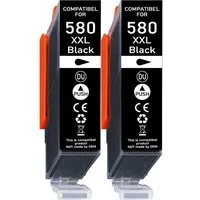 Druckerparadies 2er Sparpack für Canon 580 XXL Druckerpatronen Set Tintenpatrone (2-tlg., TS6150 TS6151 TS6240 TS6241 TS6250 TS6251 TS6350 TS6351 TS705)