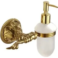 Belle Arti Seifenspender Luxus Seifenspender Handseifenspender Messing Halterung Wandmontage, (Halterung aus Messing, Pumpspender, 2er SET), Pumpspender Flüssigseifenspender Spender Bad gold nachfüllbar rostfrei