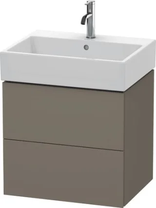 Duravit L-Cube Waschtischunterbau wandhängend Flanell Grau Seidenmatt 584x459x544 mm - LC627509090 LC627509090