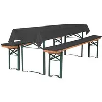 TexDeko Bankauflage Bierbankauflagen-Set mit Tischdecke 100x250cm (universal) 3TLG Set, (Set, 2x Auflage + 1x Tischdecke), blickdicht & waschbar