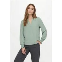 ONLY Blusenshirt ONLMETTE V-NECK LS SMOCK TOP NOOS WVN Kunstfaser, regular fit