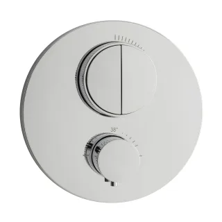 Herzbach PUSH Thermostat-Batterie LIVING 2 Verbraucher rund rund Chrom, 11.803050.1.01 11.803050.1.01