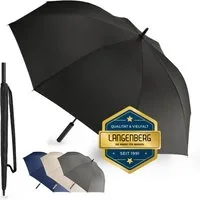 Langenberg Stockregenschirm LANGENBERG Regenschirm groß mit [Ø138 CM SPANNWEITE] Sturmfest, ☑ UNSERE EMPFEHLUNG
