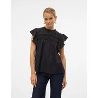 Vero Moda Blusenshirt VMTRINE SL LACE TOP WVN NOOS Baumwolle