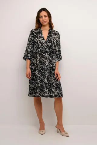 Kleid A-shape black white