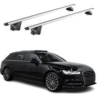 OMAC Dachträger für Audi A6 Avant C7 2011-2025 Silber 2x ABE (2-St), Wasserbeständig,Abnehmbar,Multifunktional,Leichtgewichtig