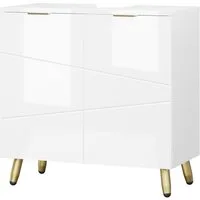 EUGAD Waschbeckenunterschrank (1-St) Badezimmerschrank mit 2 Türen, 60x60x30 cm