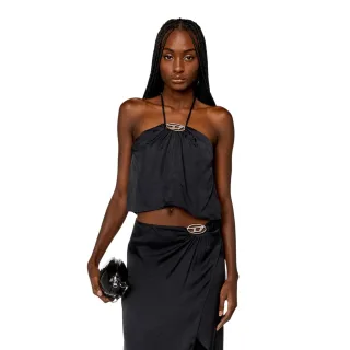 Diesel - Ärmelloses Oberteil für Damen, Neckholder, leger (Samtschwarz)