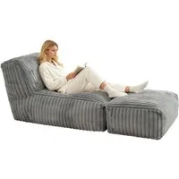 ANYSUN Sitzsack Cord Sitzsack mit Hocker,Großer Sitzsack,Lounge-Sessel für Erwachsene (Boden-Loungesessel, abnehmbarer & waschbarer Bezug,ergonomisch), Sitzsack,klappbare Ottomane-für Wohnzimmer, Schlafzimmer oder Balkon