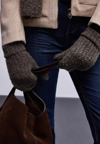 Street One - Bouclé Fäustlinge nomad brown - Gr. - M