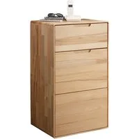 Lebenswert Hochkommode KM-0663, 1 Tür, 1 Schub, 1 Boden, Kernbuche massiv geölt - 51x91x40cm (BxHxT)