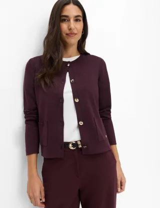 Brax Damen Strickjacke Style AMI blackberry violet, dunkles lila, Gr. 44