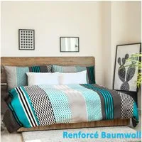 Sentidos Bettwäsche Set 135x200cm 4teilig %100 Baumwolle, Baumwolle, 4 teilig, mit Reißverschluss, geeignet für Winter oder Sommer
