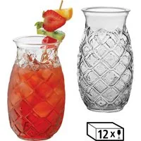 LIBBEY Cocktailglas Libbey Trinkglas, 12er Set -TIKI- im Ananas-Design, 12-tlg., Glas, 502 ml, hochwertig verarbeitet, im modernen Design