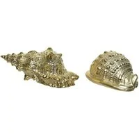 Kaemingk Tierfigur Schnecke Muschel maritim Porzellan Gold H ca. 7 cm 2er Set