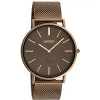 OOZOO Quarzuhr Vintage Damenuhr C20004 Coffee Brown Milanaiseband 40 mm